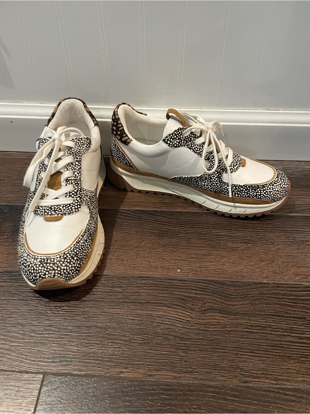 Madewell MWL Kickoff Trainer Sneakers Calf Hair MA503 2021 Olive Grove Multi 7M - Picture 6 of 12